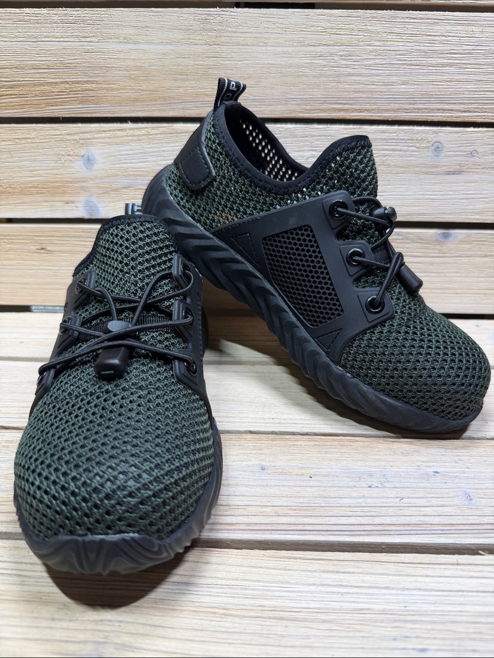 Ryder Lightweight Mesh Steel Toe Athletic Sneakers Olive Green Euro 35 / US 5.5
